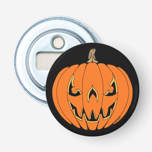 Gruseliger Jack-o'-Lantern Halloween-Entwurf Flaschenöffner (Vorderseite)