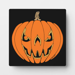 Gruseliger Jack-o'-Lantern Halloween-Entwurf Fotoplatte