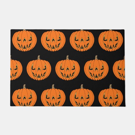 Gruseliger Jack-o'-Lantern Halloween-Entwurf Fußmatte (Vorderseite)