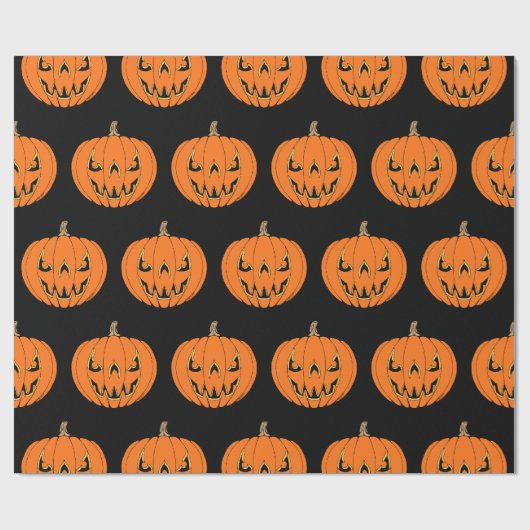 Gruseliger Jack-o'-Lantern Halloween-Entwurf Geschenkpapier (Flach)