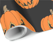 Gruseliger Jack-o'-Lantern Halloween-Entwurf Geschenkpapier (Rolleneckpunkt)