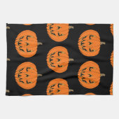 Gruseliger Jack-o'-Lantern Halloween-Entwurf Geschirrtuch (Horizontal)