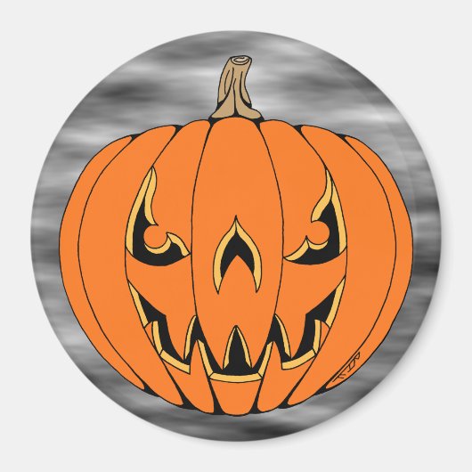 Gruseliger Jack-o'-Lantern Halloween-Entwurf Magnet (Vorne)