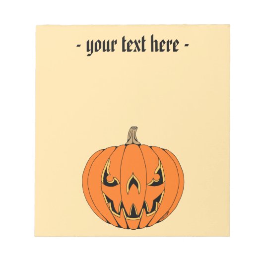 Gruseliger Jack-o'-Lantern Halloween-Entwurf Notizblock (Vorderseite)