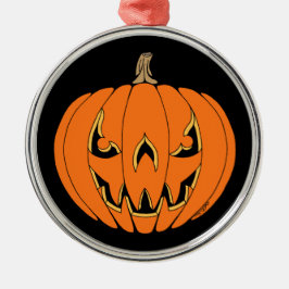 Gruseliger Jack-o'-Lantern Halloween-Entwurf Ornament Aus Metall