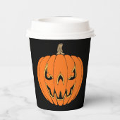 Gruseliger Jack-o'-Lantern Halloween-Entwurf Pappbecher (Rückseite)