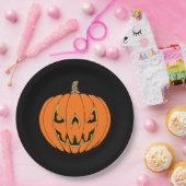 Gruseliger Jack-o'-Lantern Halloween-Entwurf Pappteller (Party)