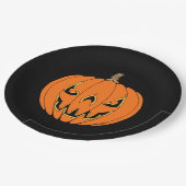 Gruseliger Jack-o'-Lantern Halloween-Entwurf Pappteller (Schrägansicht)