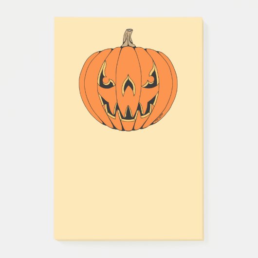 Gruseliger Jack-o'-Lantern Halloween-Entwurf Post-it Klebezettel (Vorderseite)