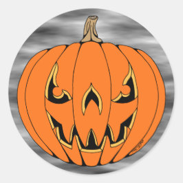 Gruseliger Jack-o'-Lantern Halloween-Entwurf Runder Aufkleber