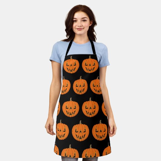 Gruseliger Jack-o'-Lantern Halloween-Entwurf Schürze (Getragen)