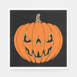 Gruseliger Jack-o'-Lantern Halloween-Entwurf Serviette