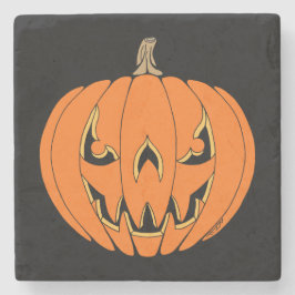 Gruseliger Jack-o'-Lantern Halloween-Entwurf Steinuntersetzer