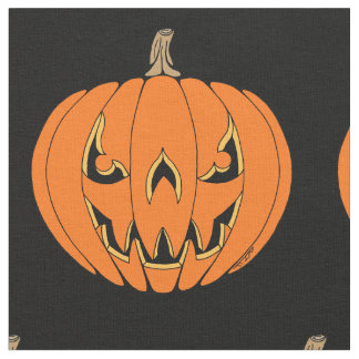 Gruseliger Jack-o'-Lantern Halloween-Entwurf Stoff