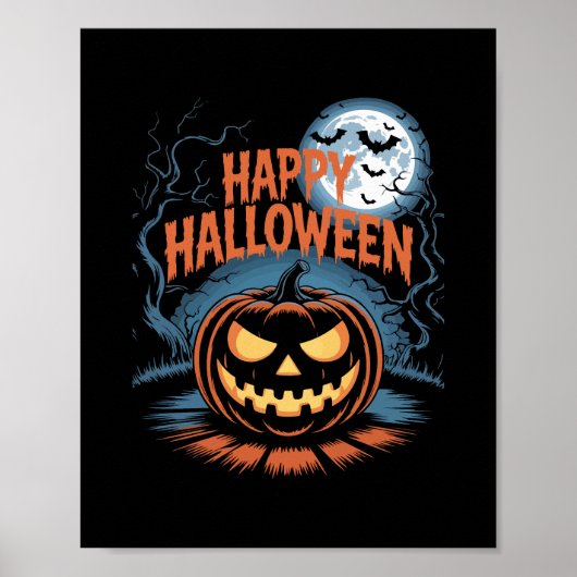 Gruseliger Jack O’ Lantern Halloween Poster (Vorne)