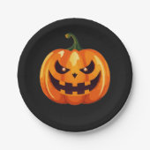 Gruseliger Jack-o'-Lantern-Kürbis-Halloween-Teller Pappteller (Vorderseite)