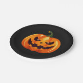 Gruseliger Jack-o'-Lantern-Kürbis-Halloween-Teller Pappteller (Schrägansicht)