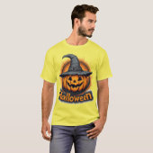 Gruseliger Jack-O'-Lantern-Kürbis T-Shirt (Vorne ganz)