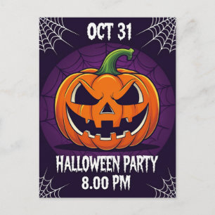 Gruseliger Jack O'Lantern Halloween-Party Feiertagspostkarte