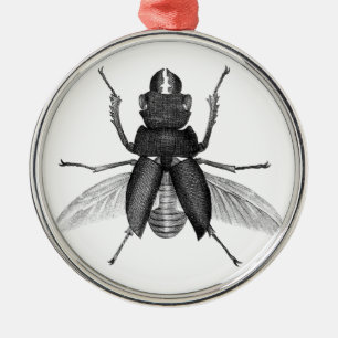 Gruseliger Käfer mit schrecklichen Zangenkiefer Silbernes Ornament