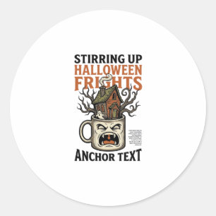 Gruseliger Kaffee Halloween Verfluchte Tasse Grafi Runder Aufkleber