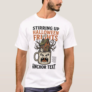 Gruseliger Kaffee Halloween Verfluchter Becher Gra T-Shirt