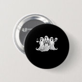 Gruseliger Kaffee schlürfender Kürbis haltend Button (Vorne & Hinten)