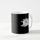 Gruseliger Kaffee schlürfender Kürbis haltend Kaffeetasse (VorderseiteRechts)