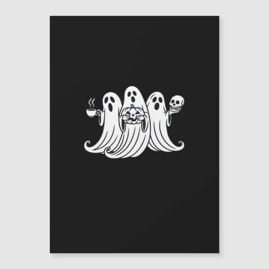 Gruseliger Kaffee schlürfender Kürbis haltender To Magnetkarte (Vorderseite)