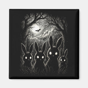 Gruseliger Kaninchenaugen-Wald Gruseliges Hallowee Magnet