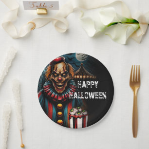 Gruseliger Karneval-Clown-Halloween-Party Pappteller