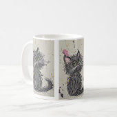 Gruseliger Katzenbecher Kaffeetasse (Vorderseite Links)