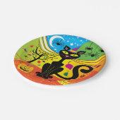 Gruseliger Katzenwind Pappteller (Schrägansicht)