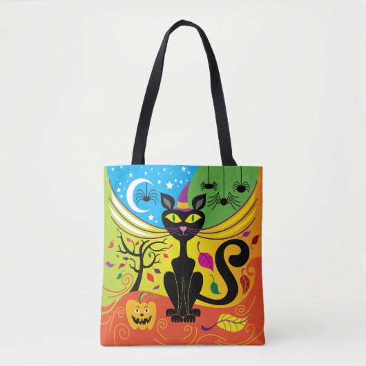 Gruseliger Katzenwind Tasche (Vorderseite)