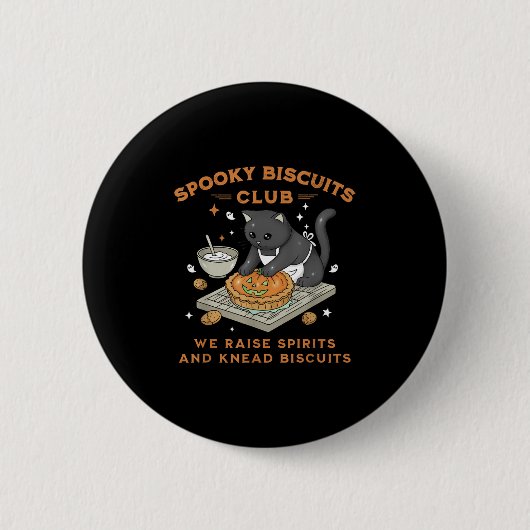 Gruseliger Keksklub Schwarze Katze Kürbis Hallowee Button (Vorderseite)