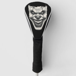 Gruseliger Killer-Clown-Lächeln Monochrom Golf Headcover