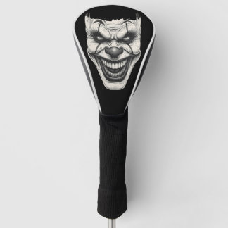 Gruseliger Killer-Clown-Lächeln Monochrom Golf Headcover