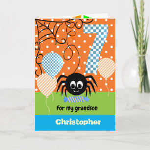 Gruseliger Kindergeburtstag Halloween-Spinne Karte