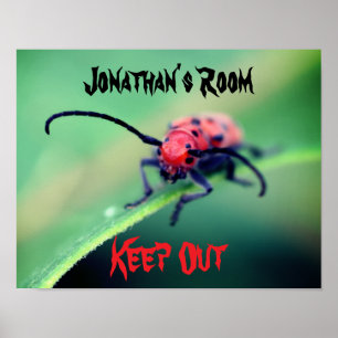 Gruseliger Kinderzimmer-Wand-Tür-Personalized  Poster