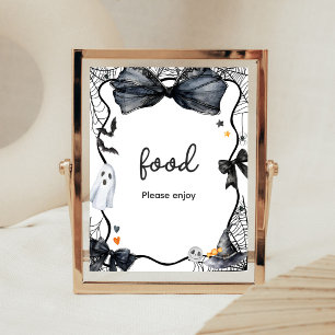 Gruseliger kleiner Boo-Baby-Shower-Essensschild Poster