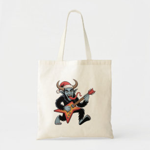 Gruseliger Krampus Gitarre E-Rock Weihnachten Tragetasche