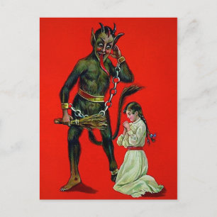 Gruseliger Krampus Postkarte