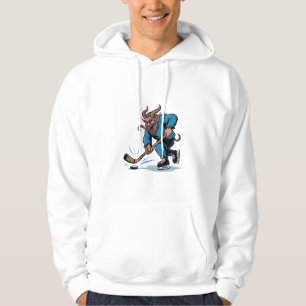Gruseliger Krampus spielt Eishockey Weihnachten Hoodie