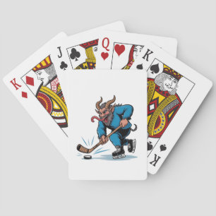 Gruseliger Krampus spielt Eishockey Weihnachten  Spielkarten
