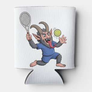 Gruseliger Krampus spielt Tennis Weihnachten Dosenkühler