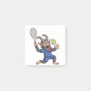 Gruseliger Krampus spielt Tennis Weihnachten Post-it Klebezettel