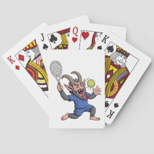 Gruseliger Krampus spielt Tennis Weihnachten Spielkarten