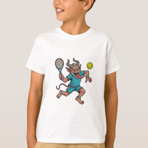 Gruseliger Krampus spielt Tennis Weihnachts Sport T-Shirt