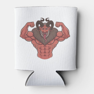 Gruseliger Krampus Weihnachten Flexing Muskel Fitn Dosenkühler