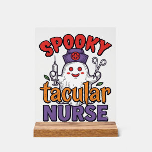 Gruseliger Krankenpfleger Halloween-Geist-Shirt-De Acrylschild